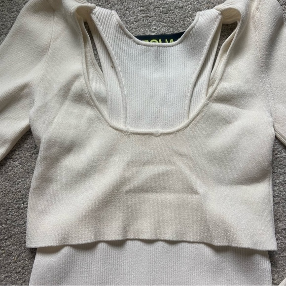 GAUGE81 Khota Knit Double-Layered Dress Sz XS Ivory - Picture 10 of 14